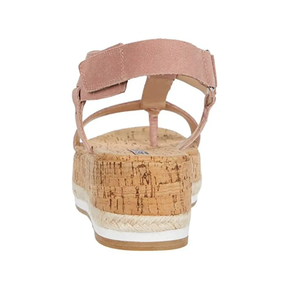 Pilar Blush Suede Pelle Moda Espadrille Platform Sandals