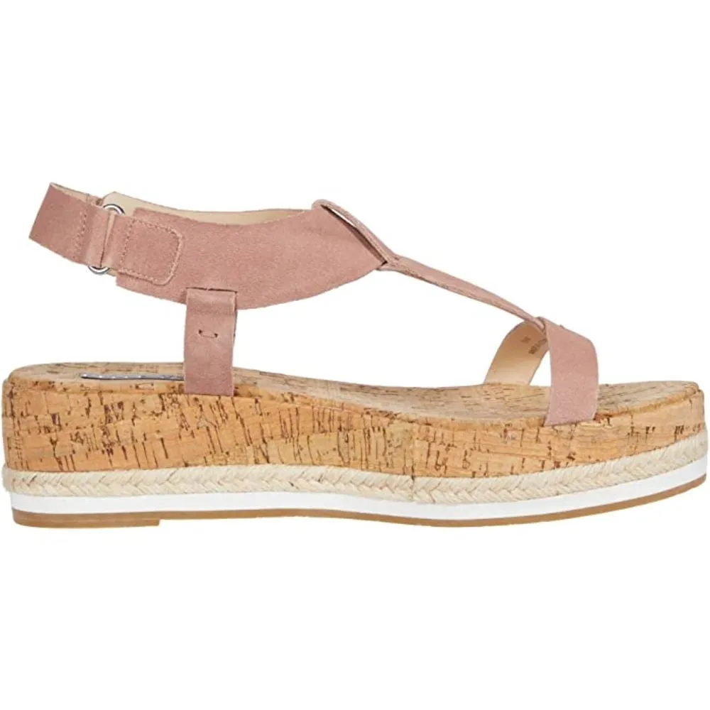 Pilar Blush Suede Pelle Moda Espadrille Platform Sandals