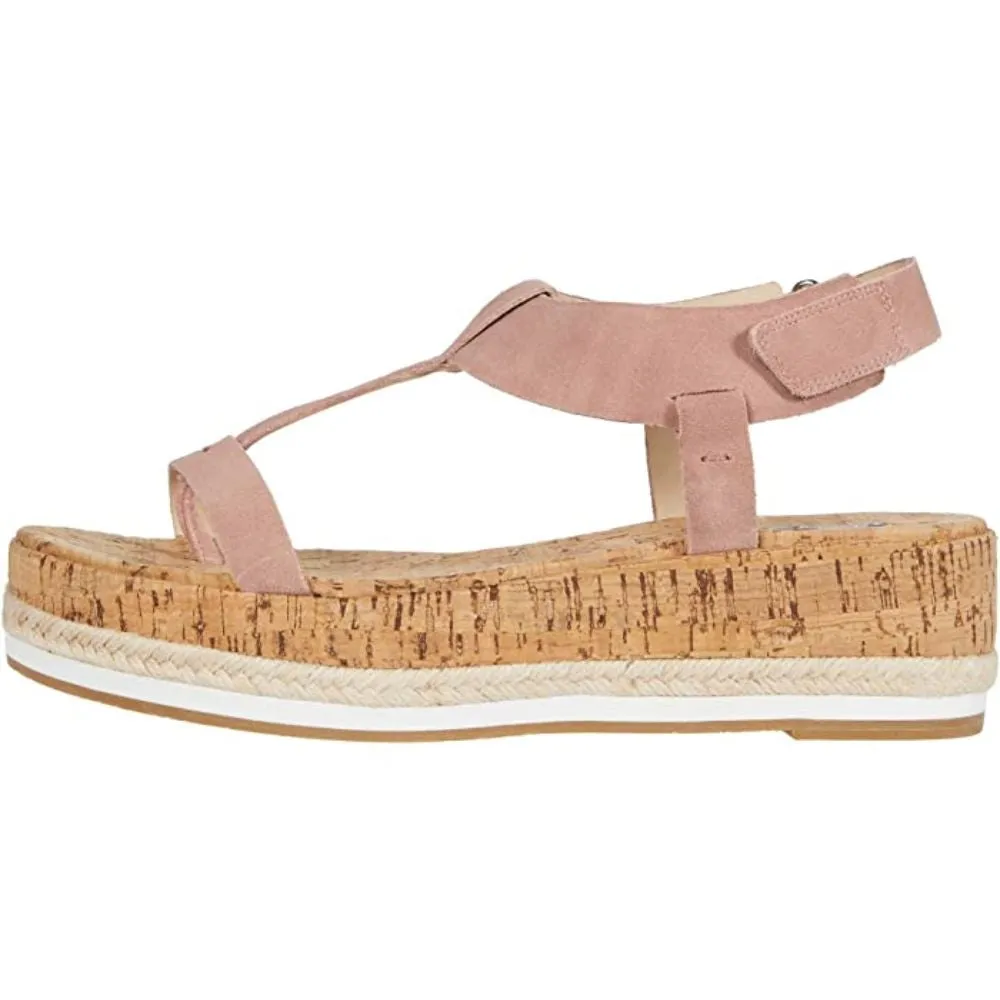 Pilar Blush Suede Pelle Moda Espadrille Platform Sandals