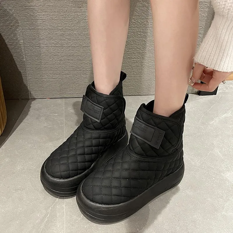 Plaid Padded Warm Snow Boots