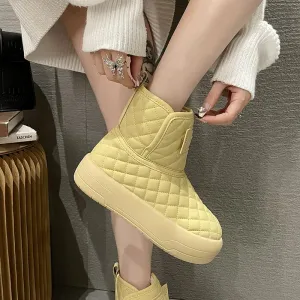 Plaid Padded Warm Snow Boots