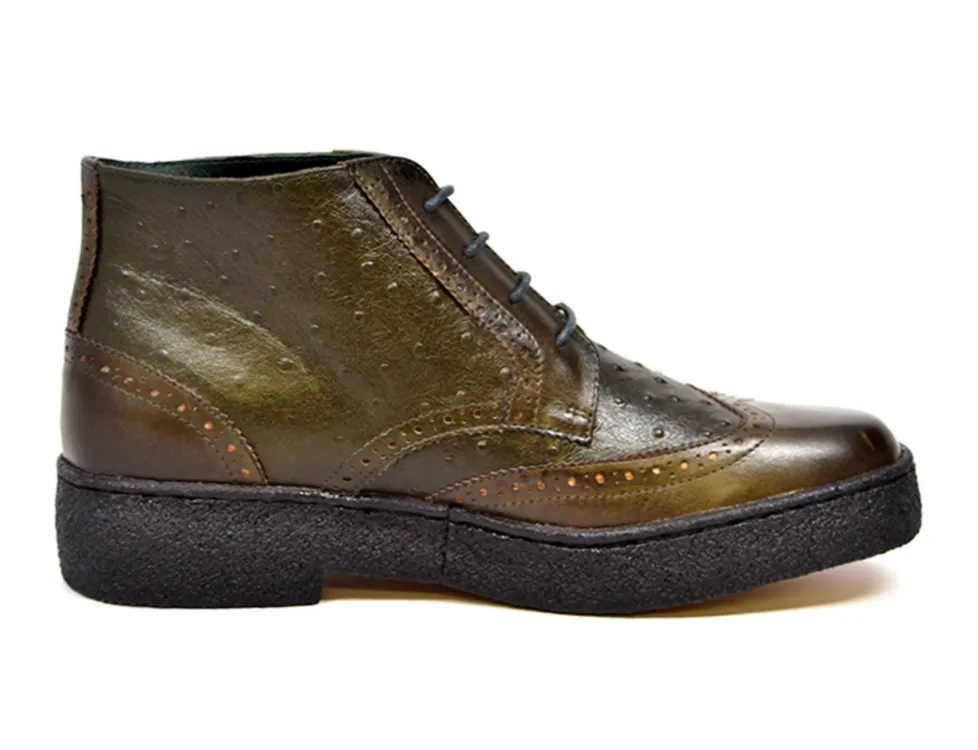 Playboy Ostrich & Wingtip Leather Shoes by The British Collection
