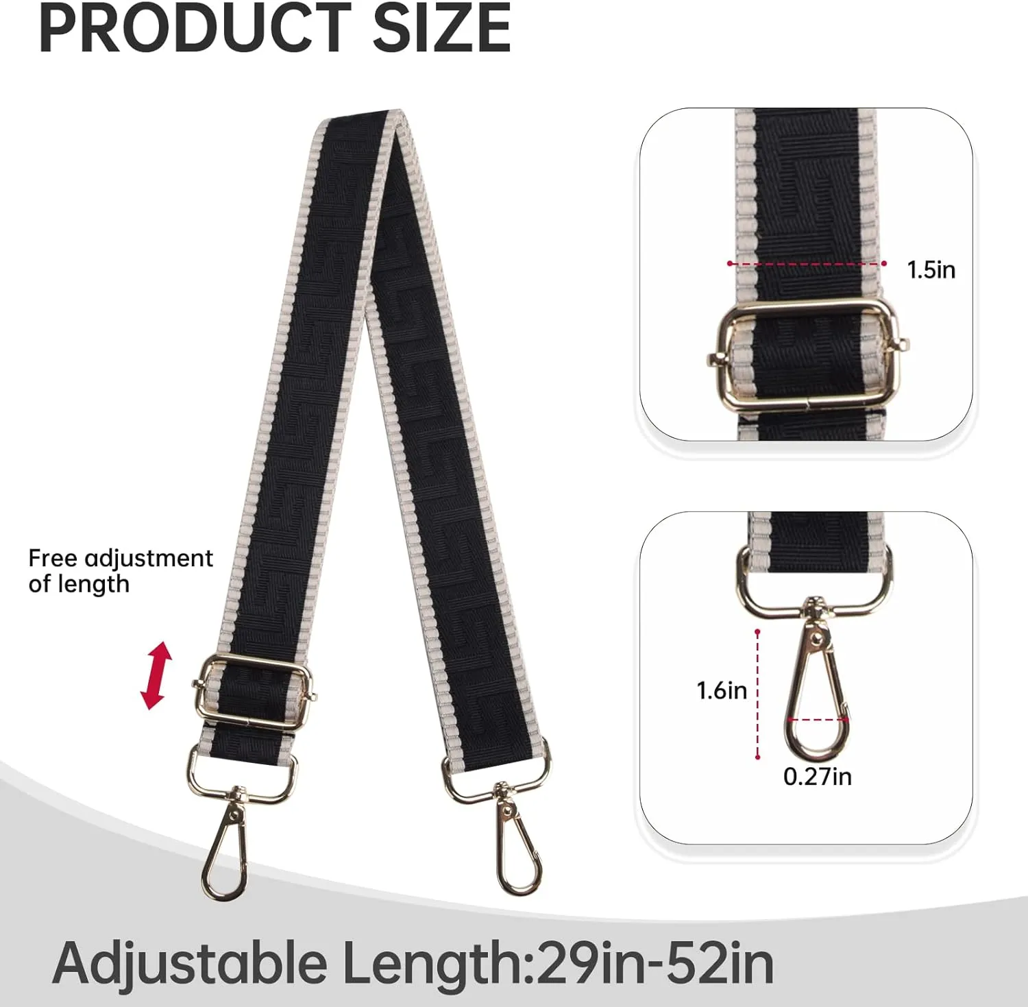 Purse Straps Replacement Crossbody Bag Strap for Purses Adjustable Wide Shoulder Straps for Women Handbags