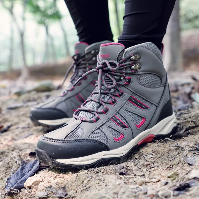 riemot Women's Waterproof Hiking Boots Non-Slip Outdoor Trekking Camping Trail Boots Lightweight Breathable Hiking Boots