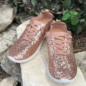 Rose Gold Glitter Mayo Easy Slip on Sneaker
