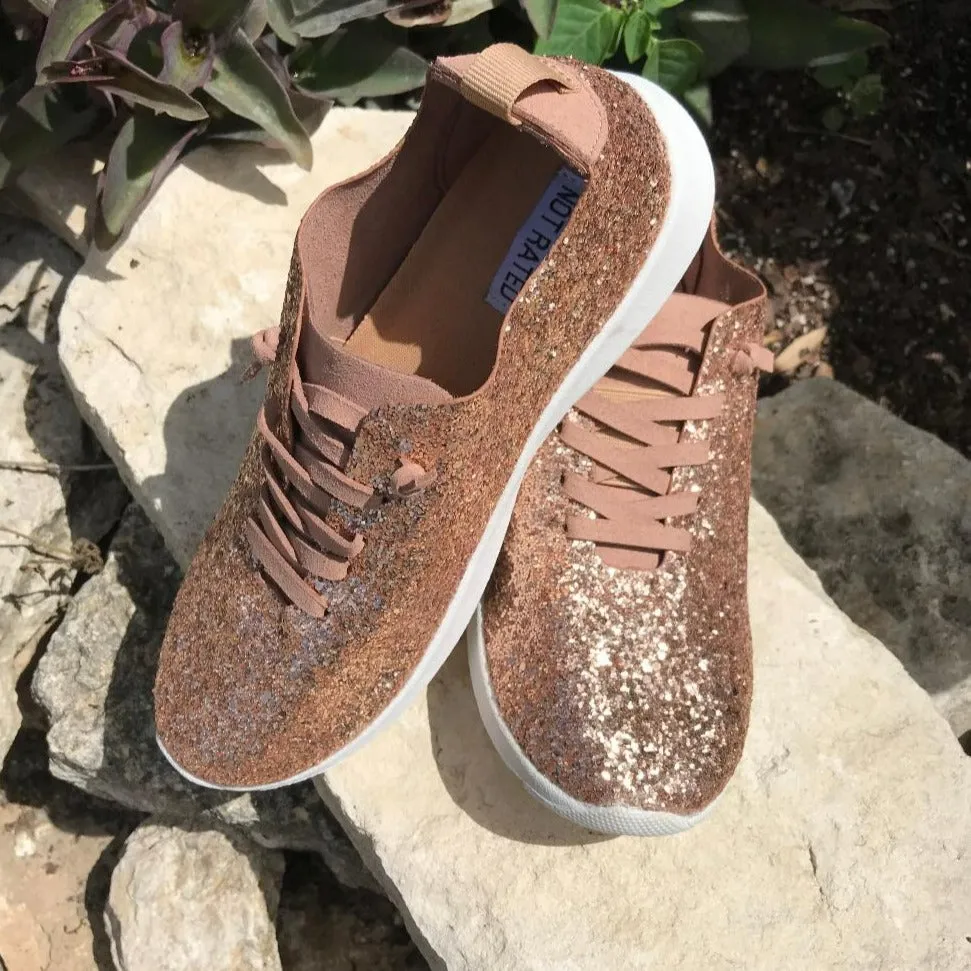 Rose Gold Glitter Mayo Easy Slip on Sneaker