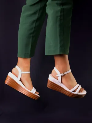 Shamana Off White Wedge Heels