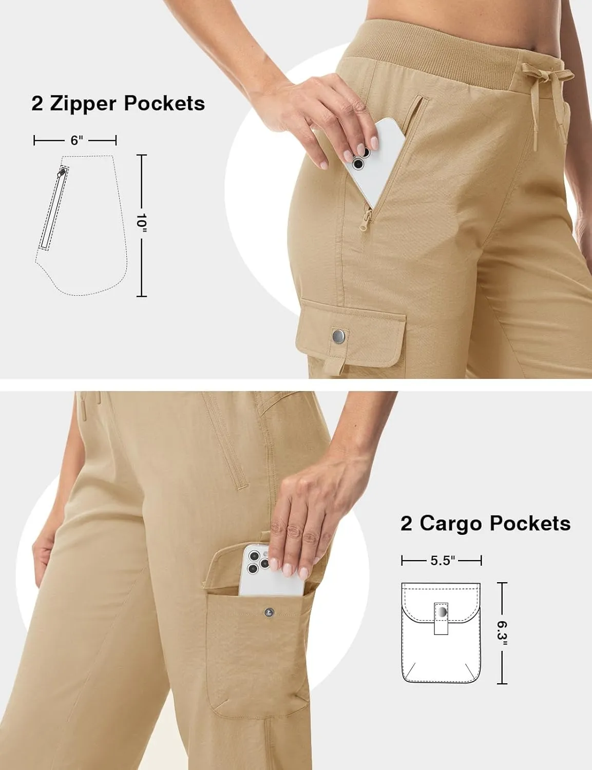 TBMPOY Women's Capri Pants Lightweight Quick Dry Hiking Cargo Pockets Casual Water Resistant Travel Cropped Cotton