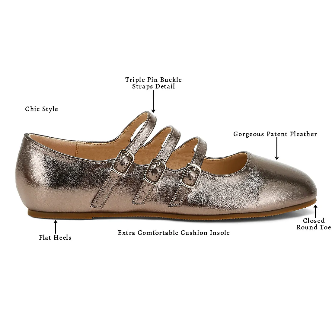 Triple Strap Mary Jane Sandals