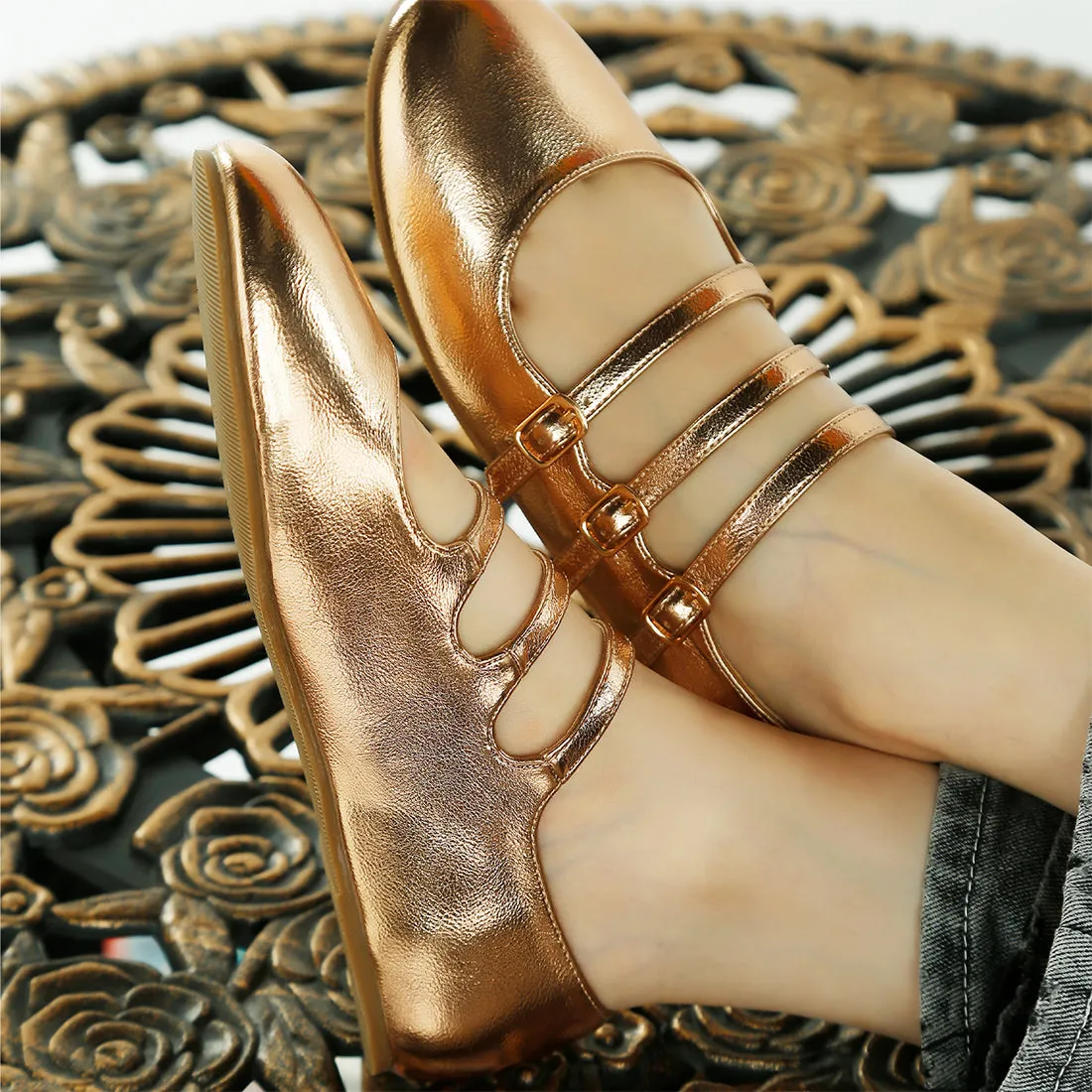 Triple Strap Mary Jane Sandals