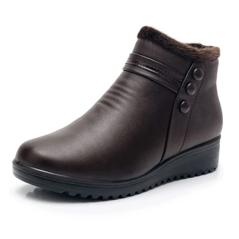 Ultra-warm Leather Winter Plush Snow Boots