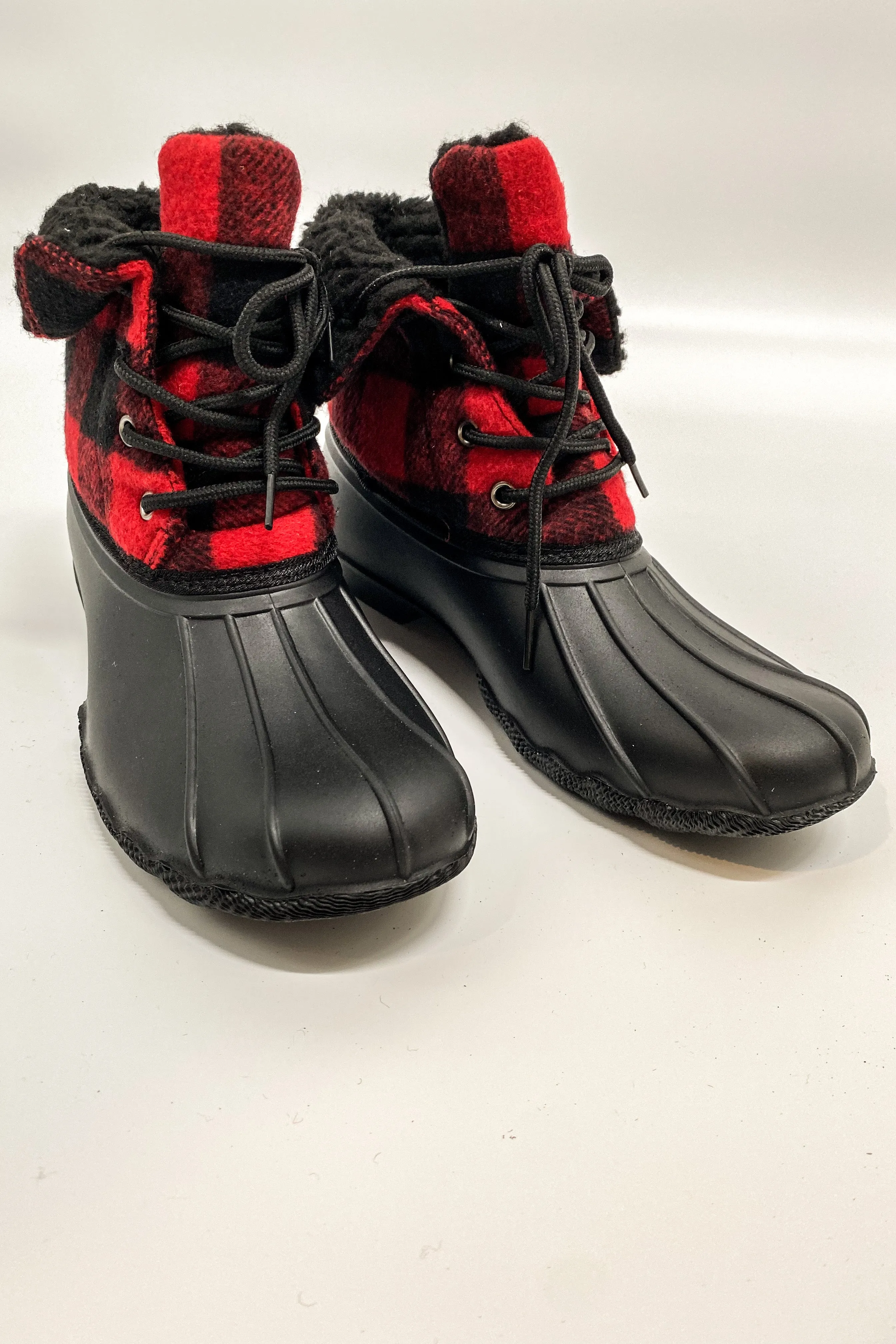 Very G Duck Boots in Buffalo Plaid
