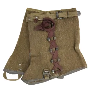 Vintage Italian Canvas Military Gaiters