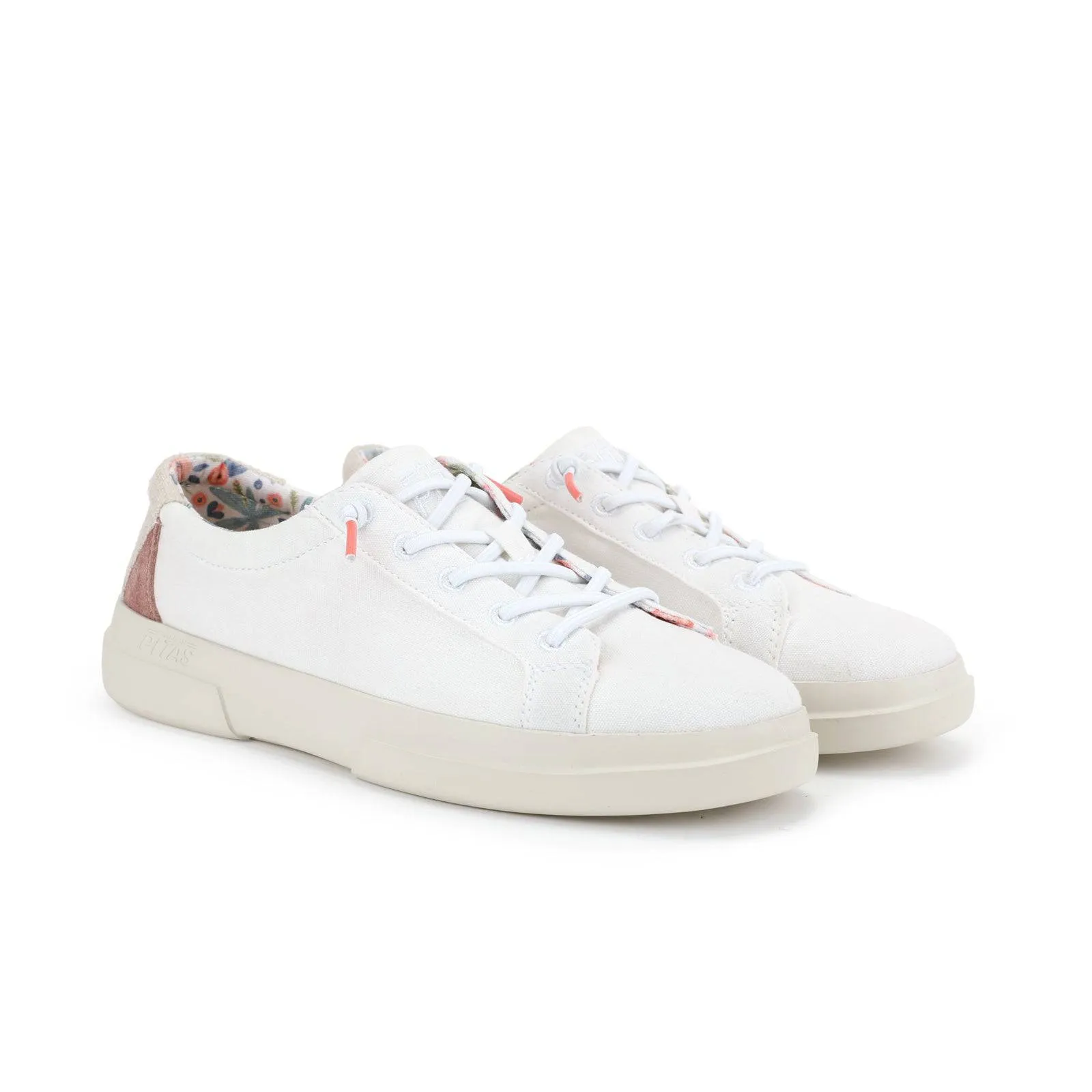 Walk In Pitas Iris Ladies White Textile Elasticated Shoes