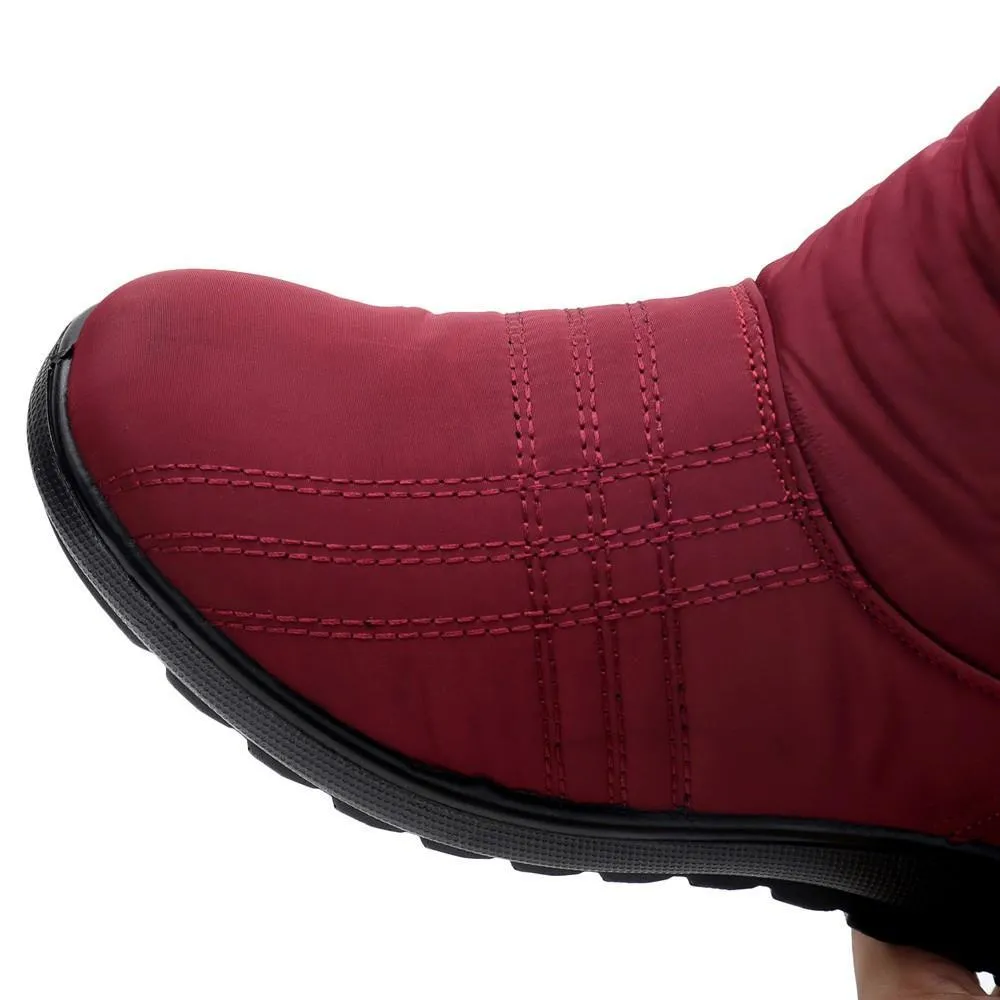 Waterproof warm faux fur snow boots for women
