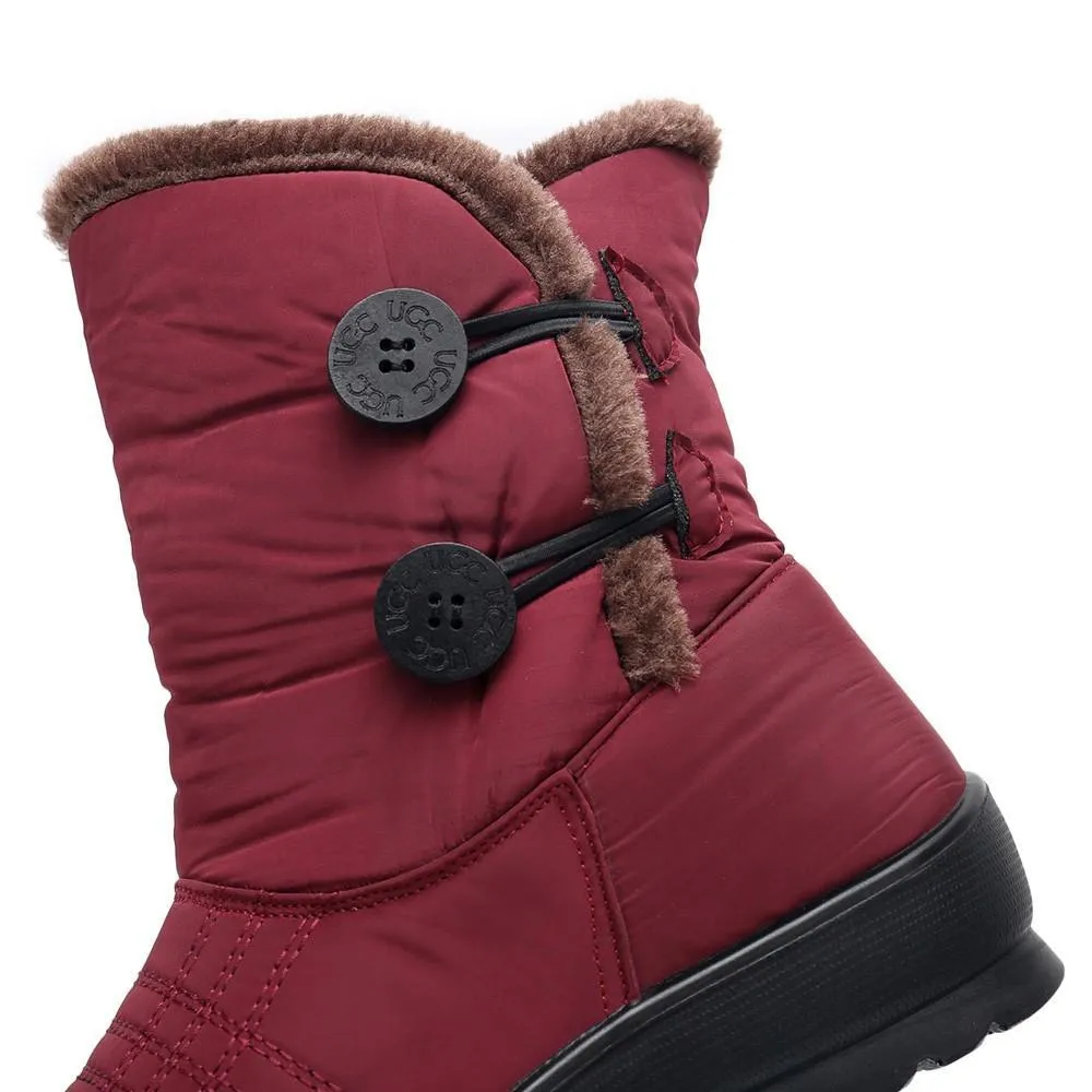 Waterproof warm faux fur snow boots for women