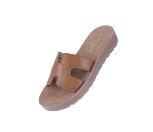 WOMAN'S SHOES TAN PU LEATHER SANDALS SUSIE-89