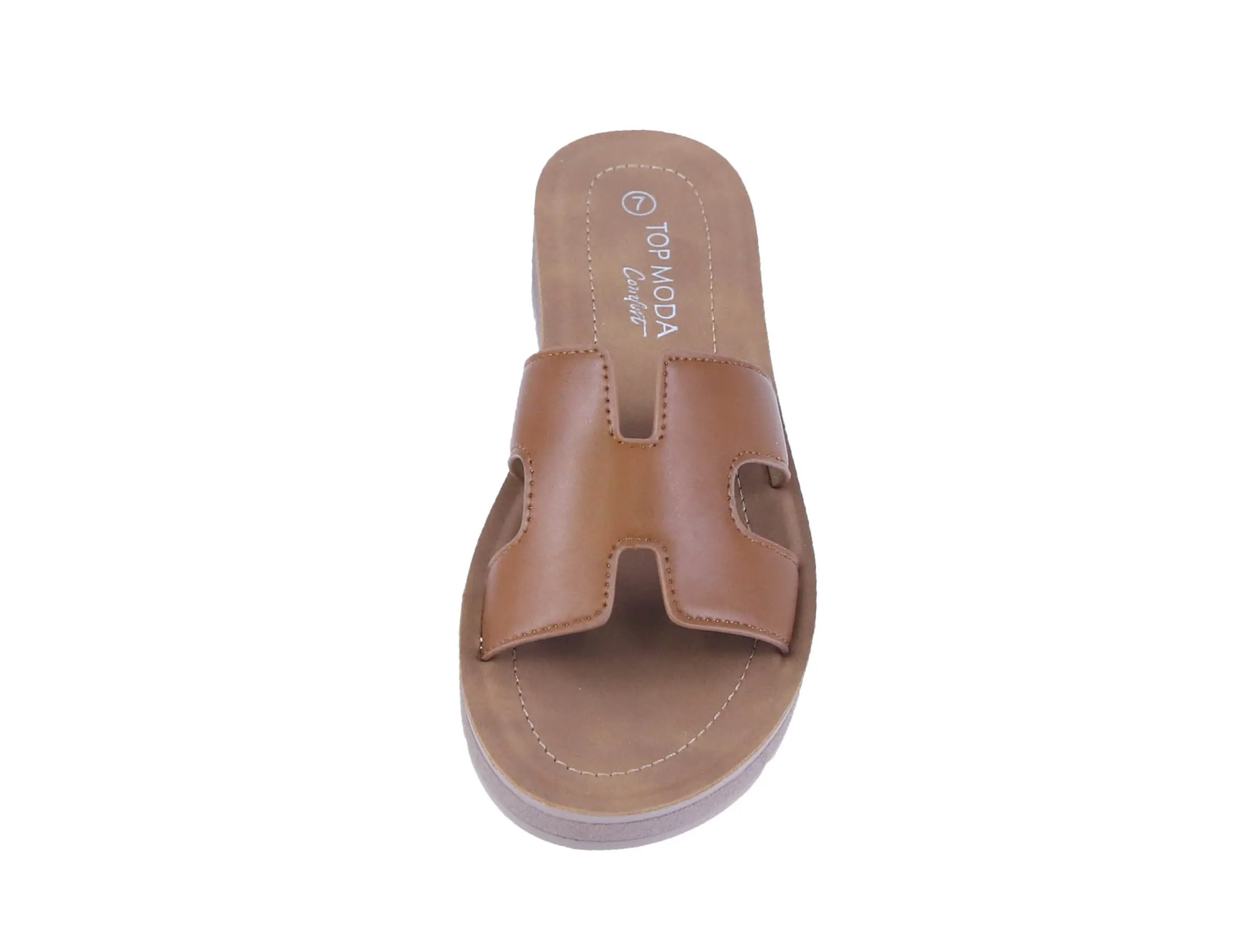 WOMAN'S SHOES TAN PU LEATHER SANDALS SUSIE-89