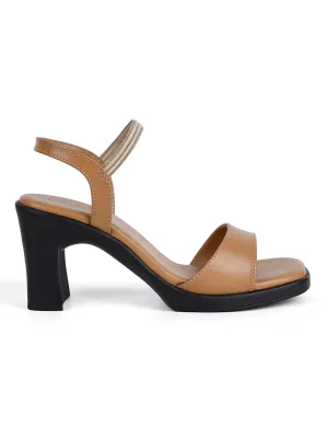 Women's Stylish Block Heel Beige Lightweight Sandals